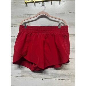 B Brand Running Shorts Women XL Red Zip Pocket Athletic EUC